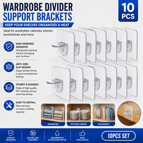 10x wardrobe divider - 10x, brackets