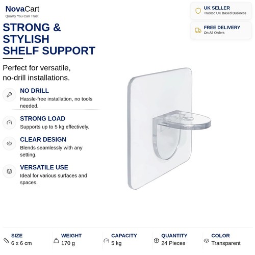 Transparent shelf bracket - transparent,
